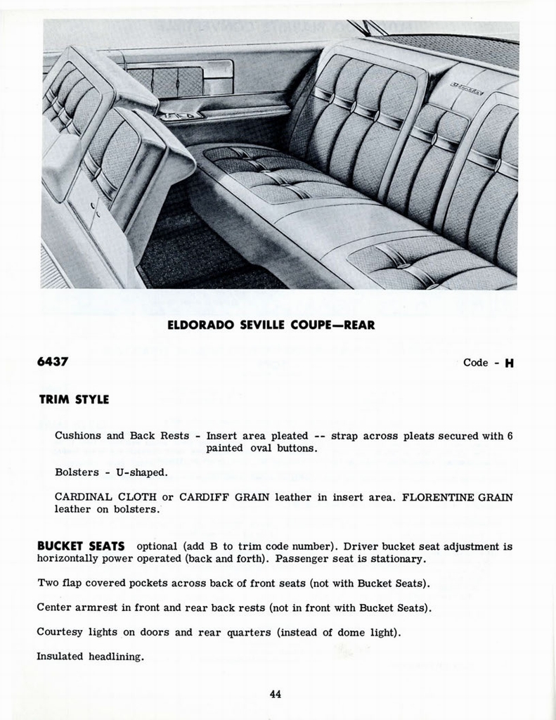 1960 Cadillac Optional Specifications Manual Page 36